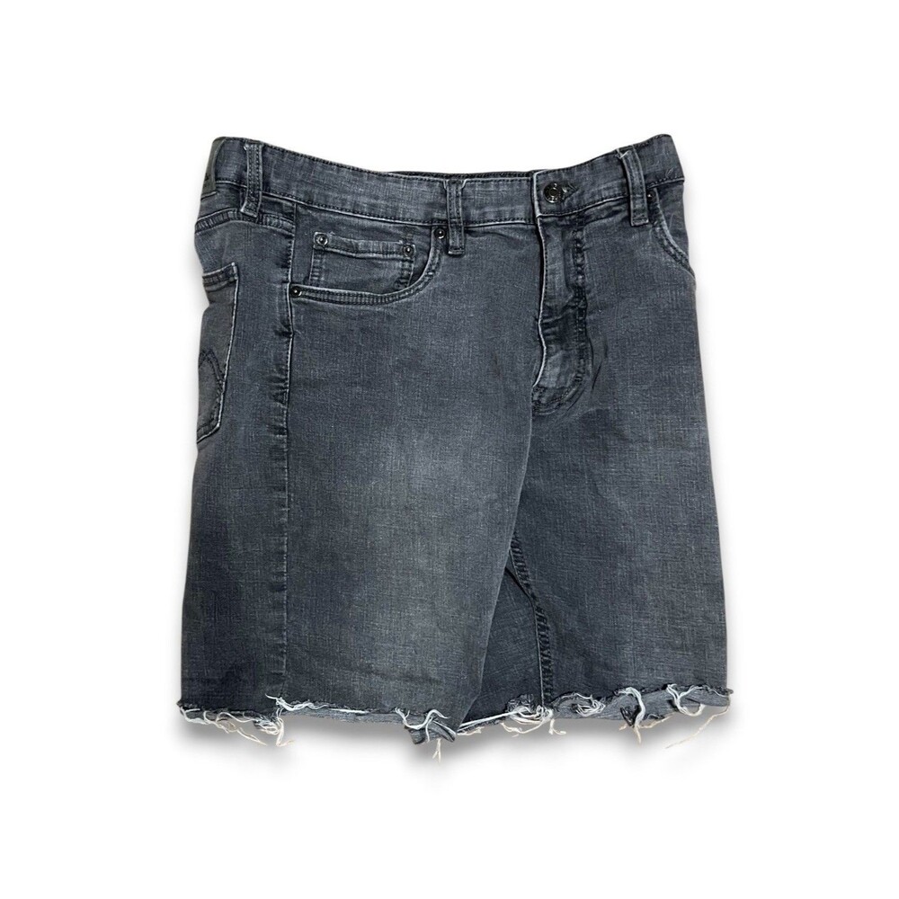 Urban Star Distressed Black Stretch Denim Shorts Mens 34x18 Cut Off Jorts Y2K